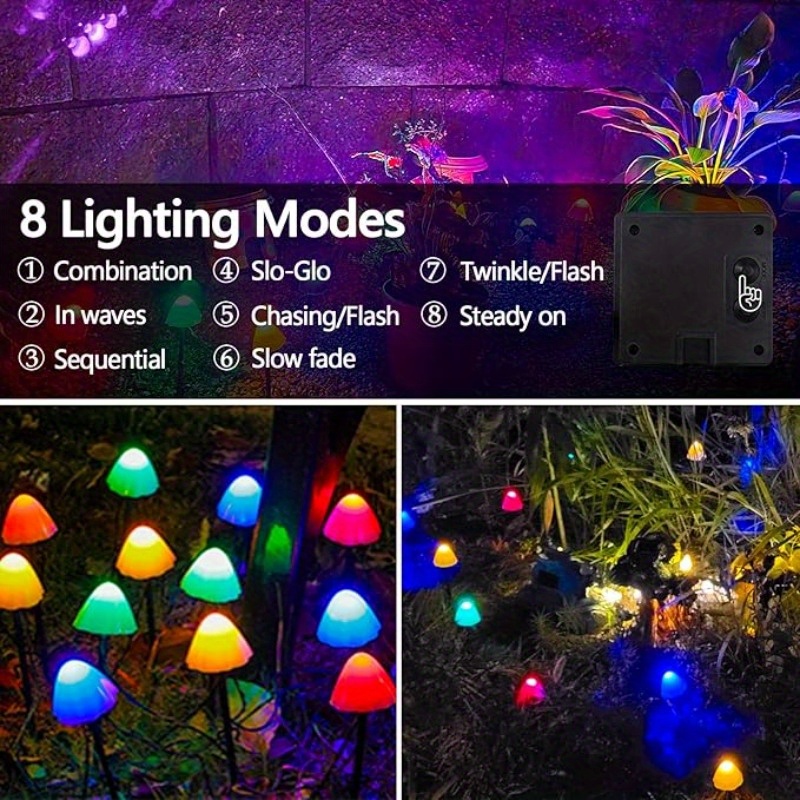 Solcellsdrivna trädgårdslampor för utomhusbruk led-solcellsdrivna gångbelysningar för utomhusbruk vattentäta för staket med 8 lampor för uteplatsdekoration