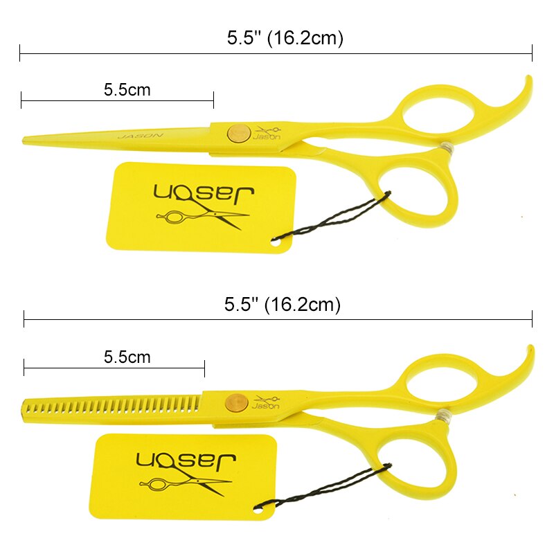 Jason 5.5 inch Hair Scissors Set Barber Cutting Thinning Styling Shears Japan Steel Hair Salon Tools A0072D