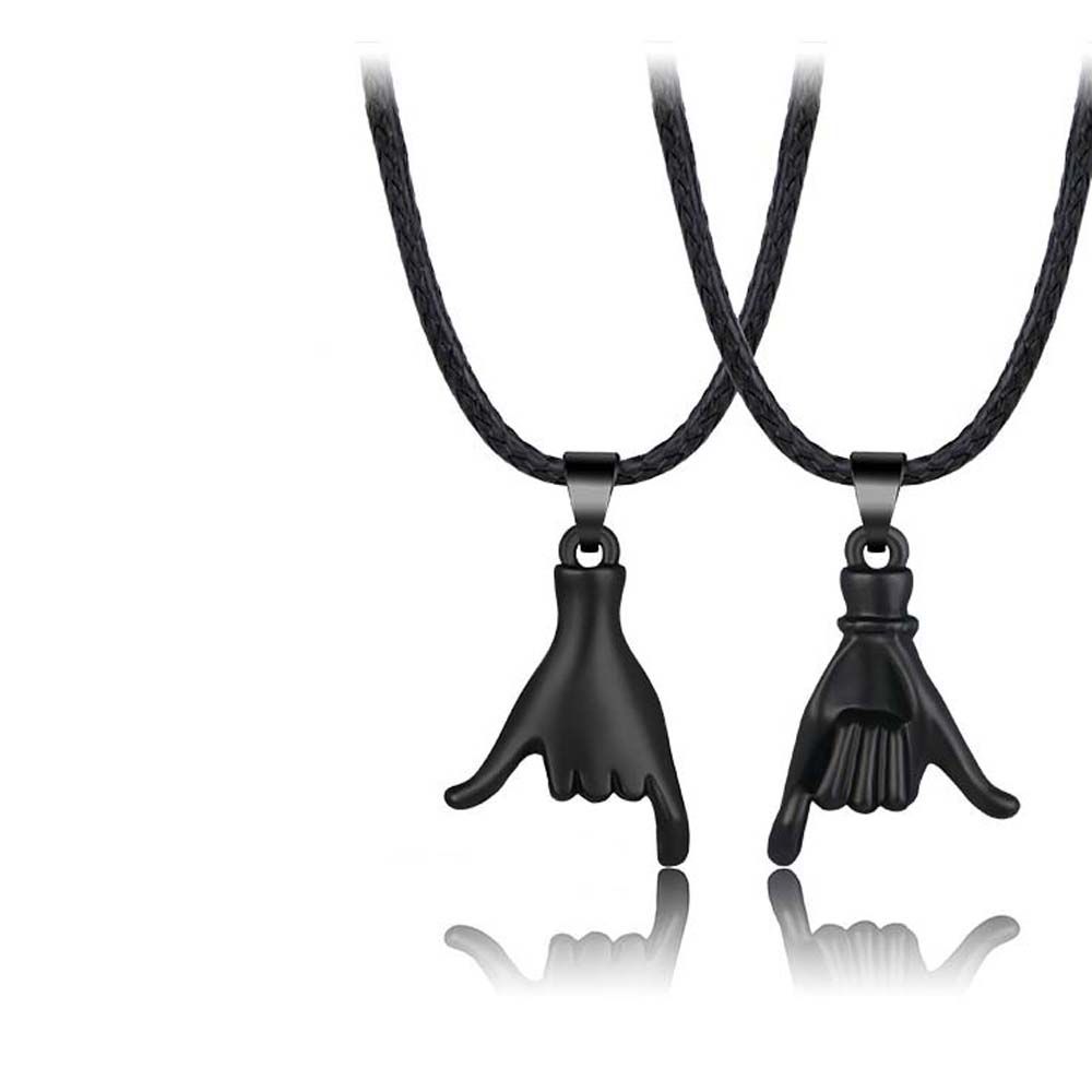 2 Stuks Paar Little Vinger Greep Handen Ketting Bijpassende Lover Promise Magnetische Dolfijn Vriendschap Ketting Valentijnsdag Sieraden: 02