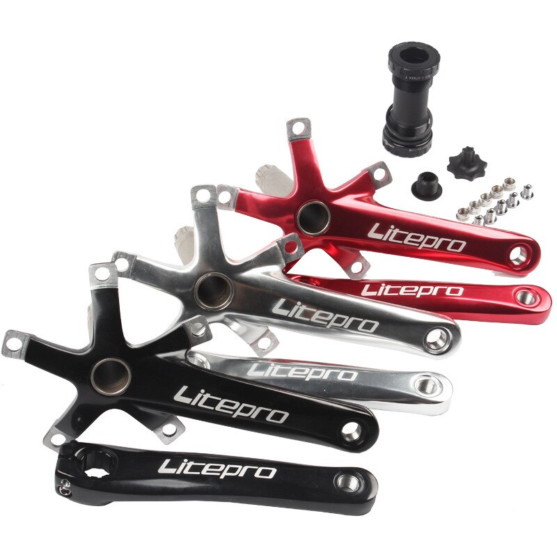 LP Litepro Folding Bike Crank Road Bicycle Intergrated Hollow BCD 130mm With Bottom Brackets
