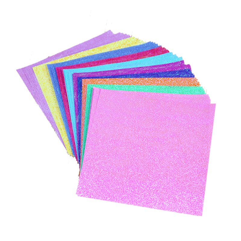 Craft Paper 50 Pieces / Set of Square Origami Paper Single Side Shining Folding Solid Color Paper Kids Handmade DIY Scrapbooking