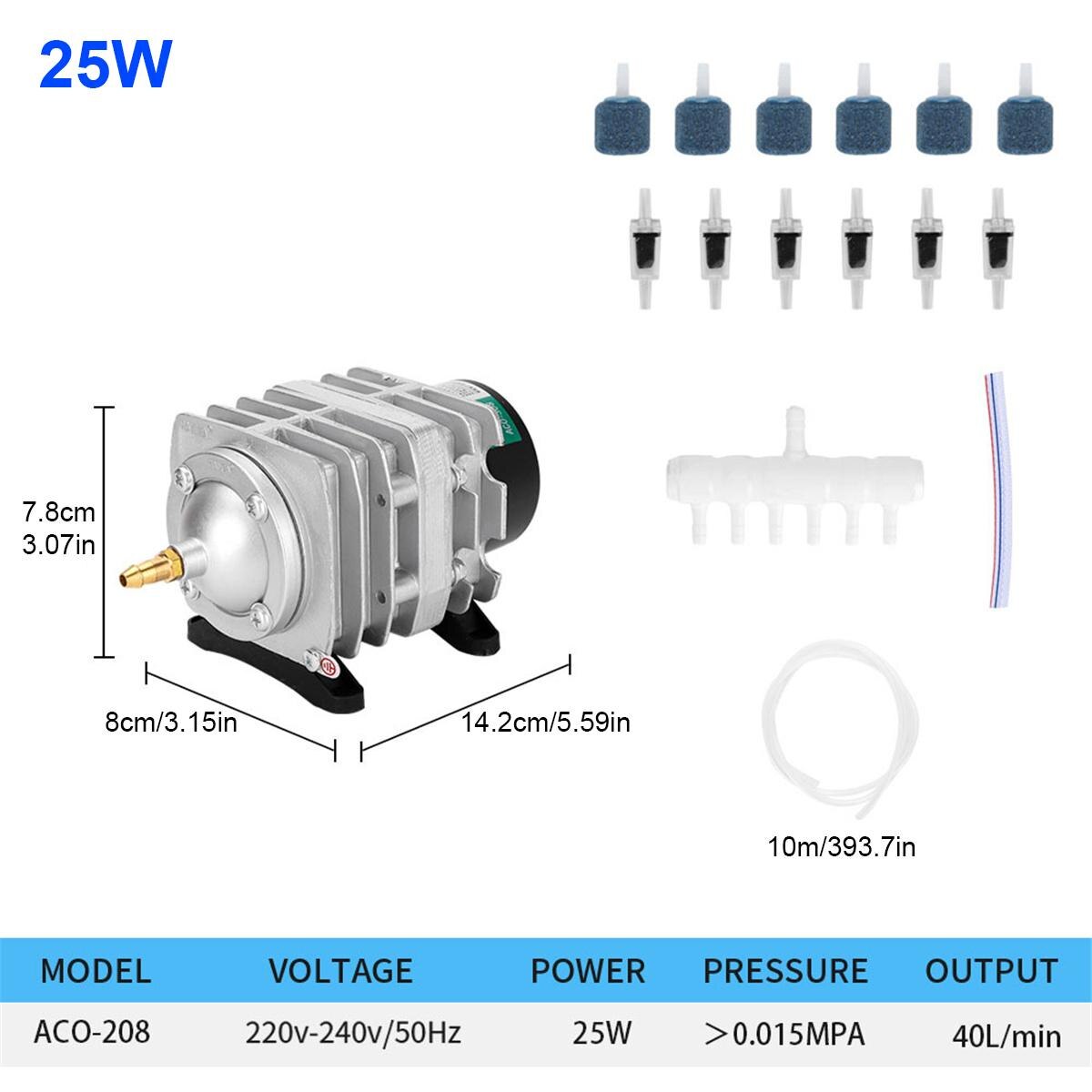 Aquarium electromagnetic air compressor 82L/min fish tank air pump increasing oxygen pump HAILEA: 25W with parts
