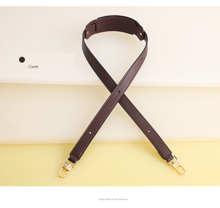 Mærke taske strop justerbar skulder crossbody strop til håndtaske læder taske pu strop taske tilbehør bælte til taske bolso mujer: Bordeaux tabby