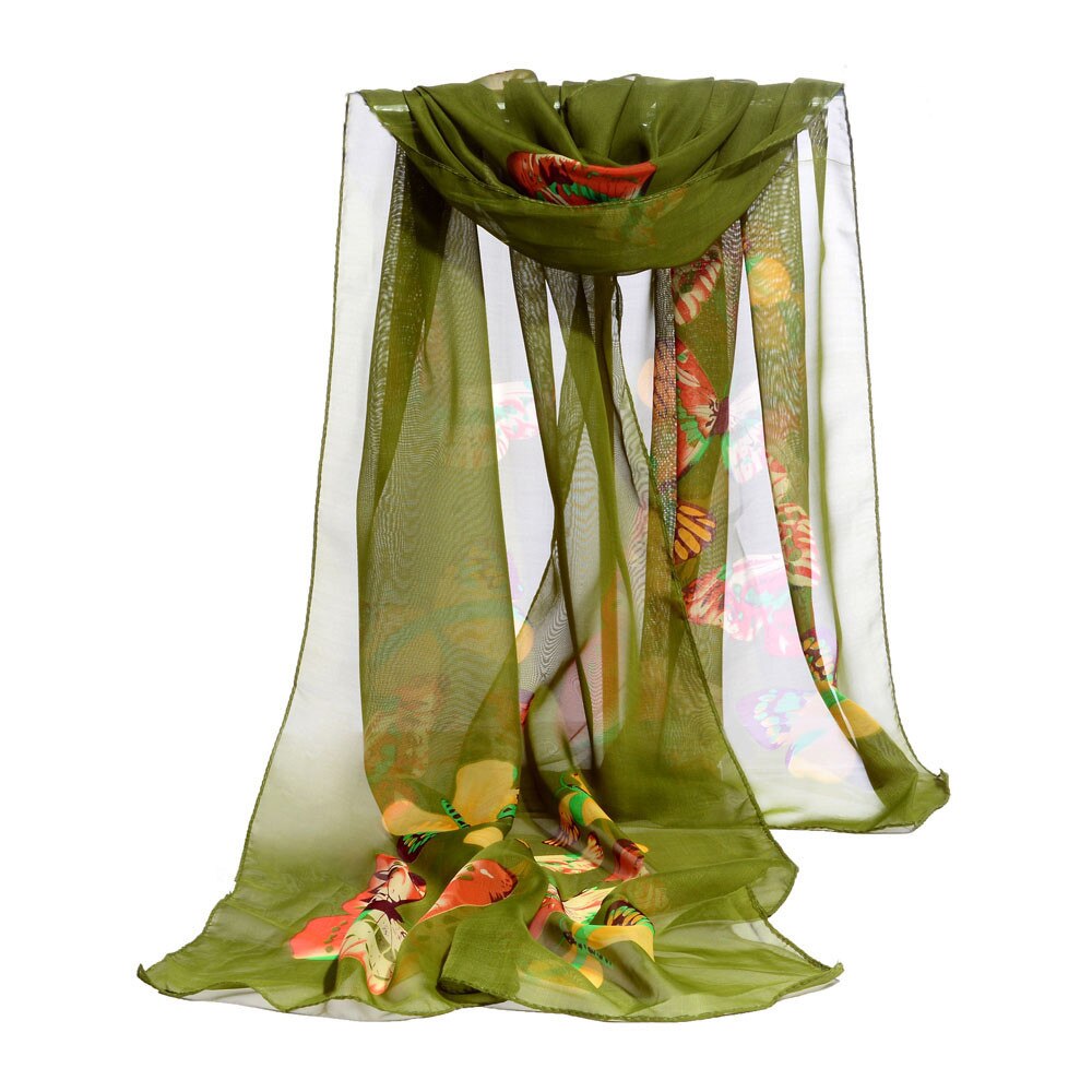 #Z30 Luxury Scarf Women Soft Chiffon Wrap scarf Hijab Spring Autumn Thin Ladies Shawls Scarves Green Bufandas Invierno Mujer