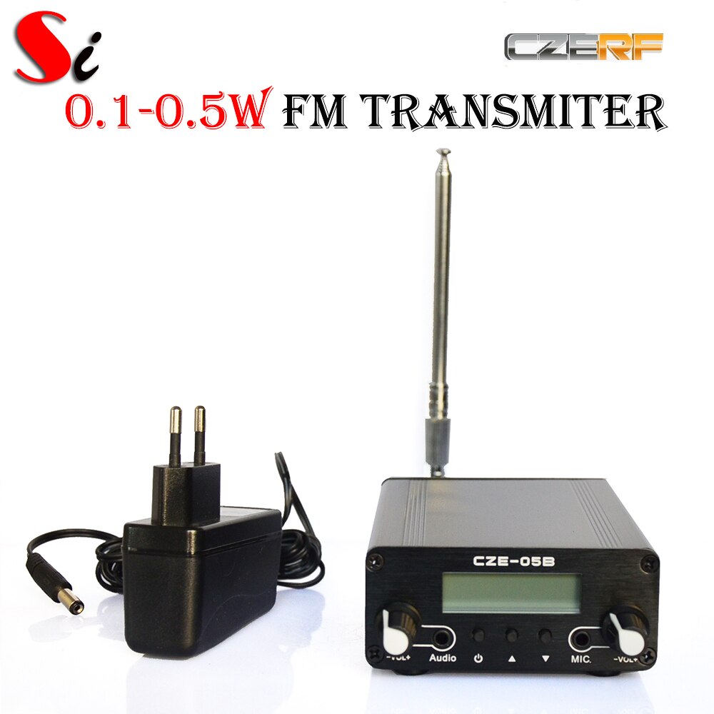 CZERF FM transmitter 0.1W/ 0.5W CZE-05B stereo pll radio broadcast Metal Ant PS Kit