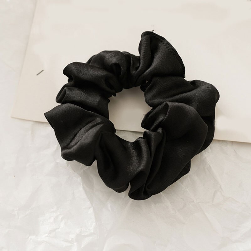 Noir blanc Fine pas cher velours élastique bandes de cheveux Scrunchy cheveux corde pour femmes filles cheveux toilettage accessoires gros bijoux: Black