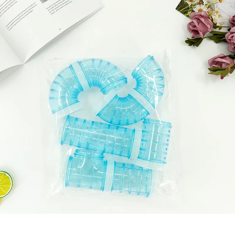 Cute DIY Hamster Tunnel Toy Pet Sports Training Pipeline Transparent Runway Toy Pet Hamster Game for Small Animal Accessories: light yellow