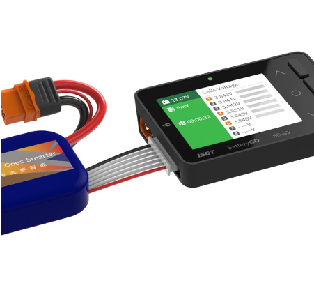 ISDT BattGo BG-8S Battery Meter, LCD Display Digital Battery Capacity Checker Battery Balancer Battery Tester for LiPo/Life etc