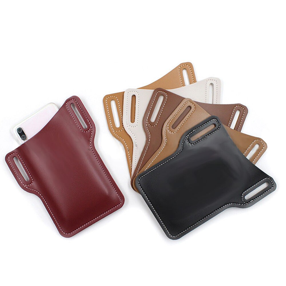 Retro Artificial Leather Mobile Phone Carrier Belt Pouch Men Waterproof Cellphone Loop Holster Protection Case Waist Bag Wallet