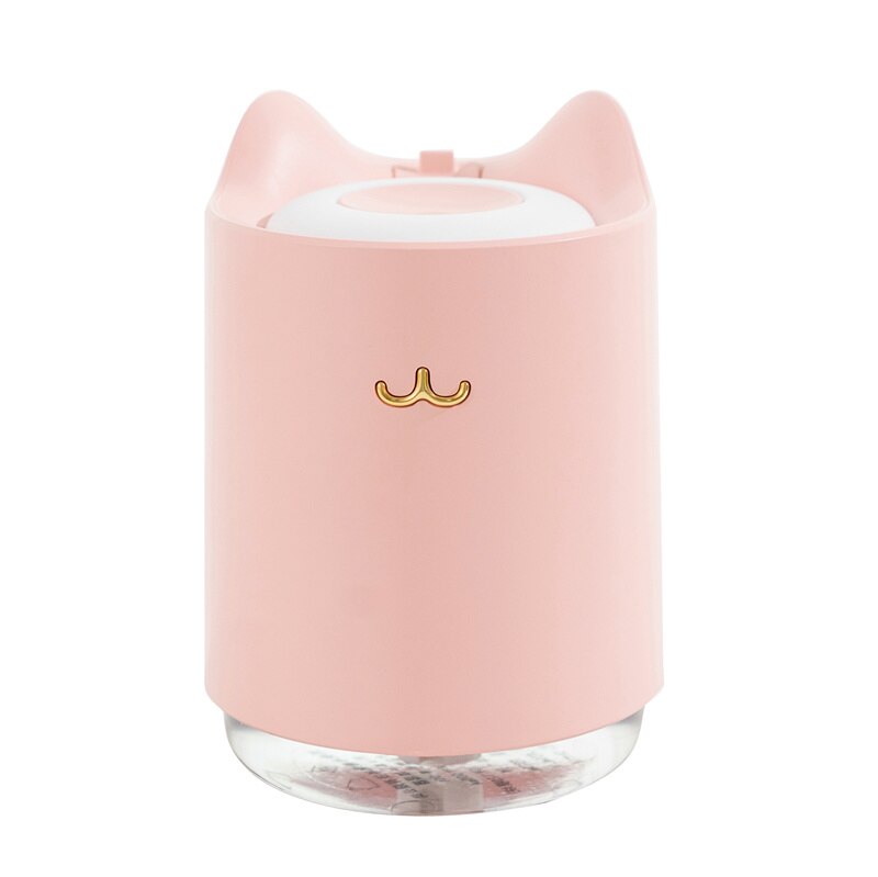 Ultrasone Luchtbevochtiger 320 Ml Mini Kat Usb Aroma Diffuser Met Romantische Nachtlampje Hydratatie Voor Home Office Auto Air purifier: Pink