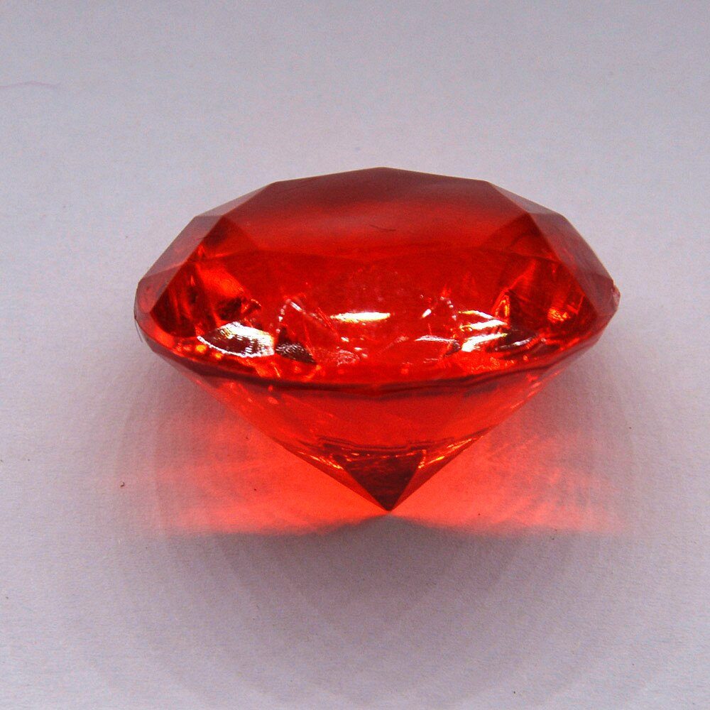 40mm Large Plastic Crystal Clear Diamond Proposal Wedding Party Ornament DIY Centerpiece Decoration Birthday: red / 40mm