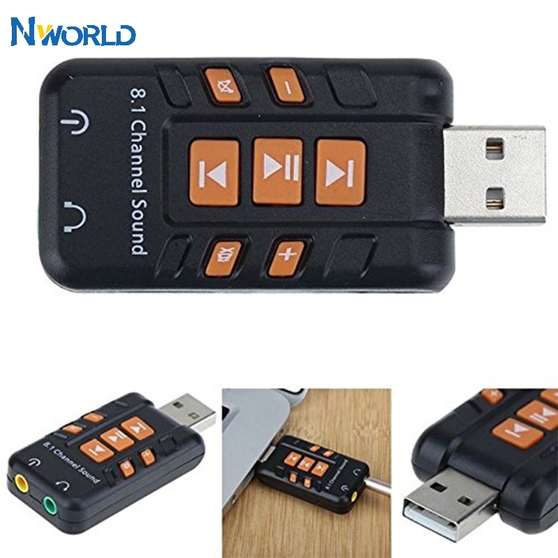 External USB Sound Card Adapte Audio Card USB 8.1 Channel Adapter Tarjeta De Sonido For Windows Vista/XP Win7 Win8 /Mac/Linux