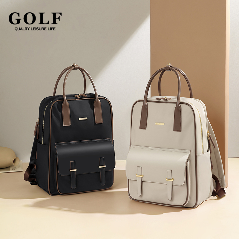 GOLF Rugzak Handtassen voor Dames 2024 Luxe Vrouwelijke Rugzak Vintage Uitziende Reizen Schoudertas Commuter 15 inch Groot