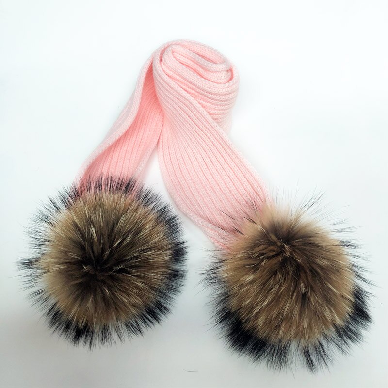 Ouder-kind Winter hoeden Schattige Baby bont Pompon Hoed Sjaal Sets Echte Natuurlijke Haarbal Caps Moeder Kinderen Warme Gebreide Hoeden Winter Bea