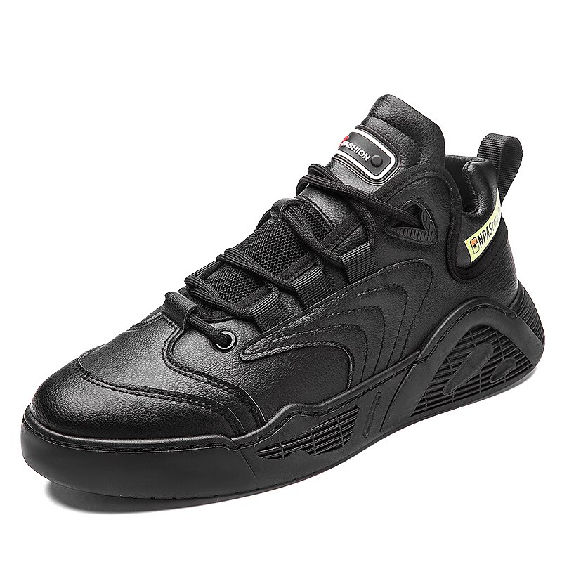 High Top Comfortable Breathable Hard-Wearing Trend Mens Sneakers Summer Air Mesh Breathable Wedges Sneakers For Men: Black / 7.5