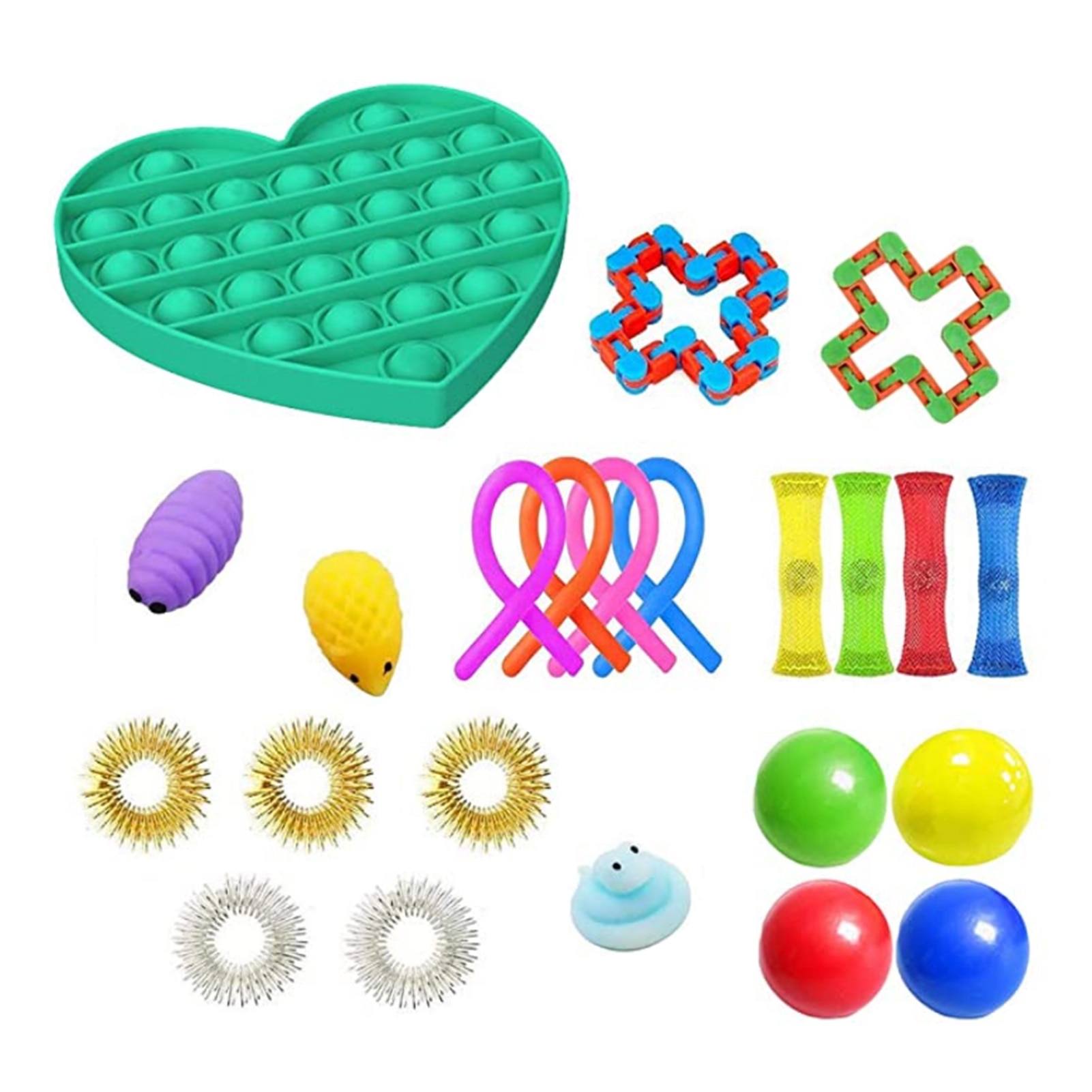 22 Pack Zappeln Sensorischen Spielzeug Set Stress Relief Spielzeug Autismus Angst Relief Stress Pop Blase Zappeln Sensorischen Spielzeug Für Kinder erwachsene