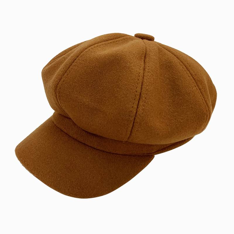 Ottekantet hat pige britisk stil kvinder fritid top cap: Brun