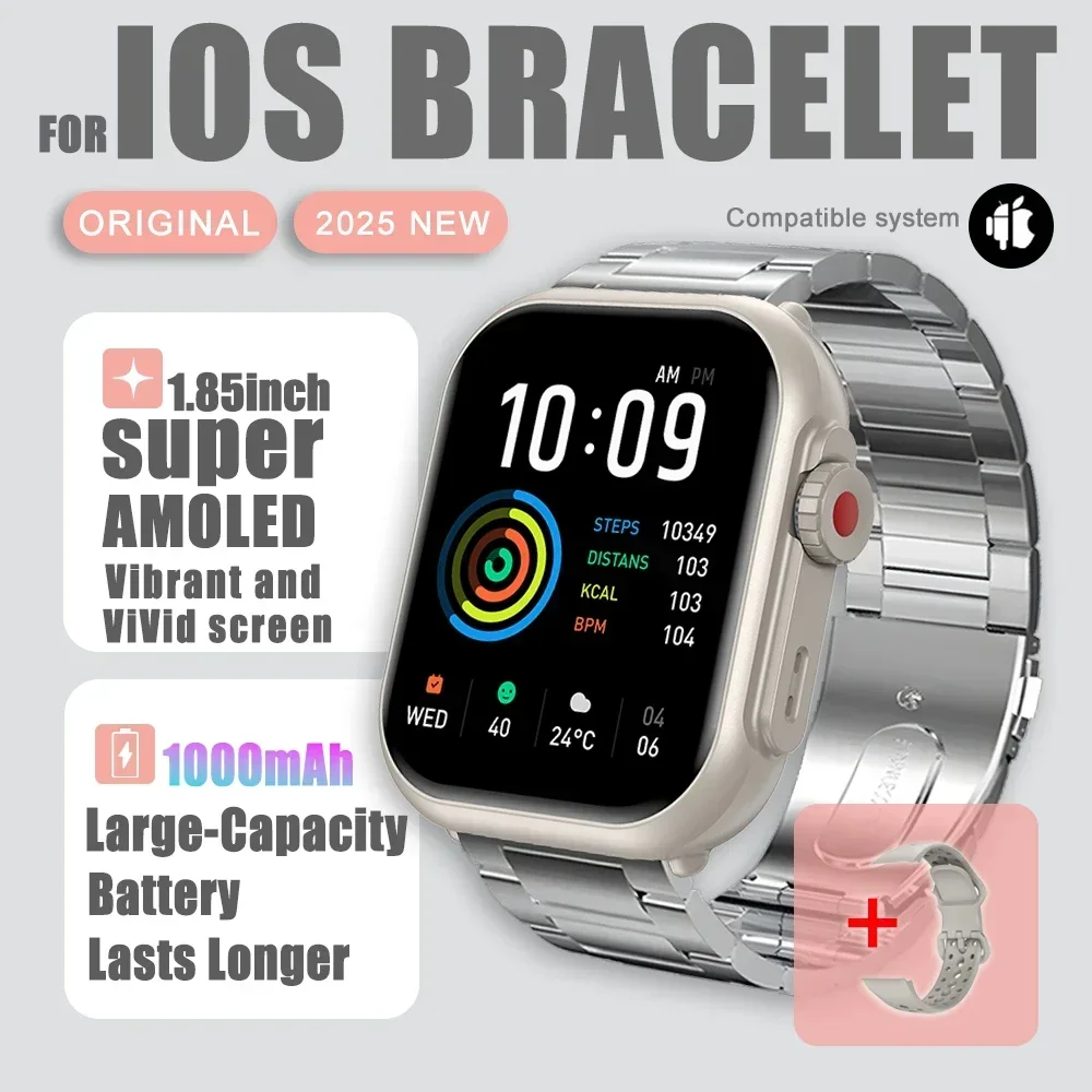 2025 novo relógio ultra 2 se masculino feminino 1000mah gps track watch freqüência cardíaca 100 + esporte bt chamada à prova dwaterproof água relógio inteligente para ios android: MULTI