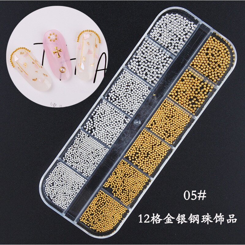 Star Mese Hollow Oro Argento Strass Chiodo di Pietre Dei Monili del Metallo 3D Unghie Artistiche Decorazione Unghie Artistiche Disegni: MULTI