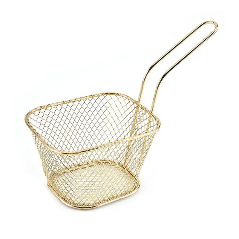 Stainless Steel Metal Basket French Fries Basket Mini Frying Storage Holder Serving Food Presentation Cooking Tools Kitchen Hou: 9FF1101446-GD