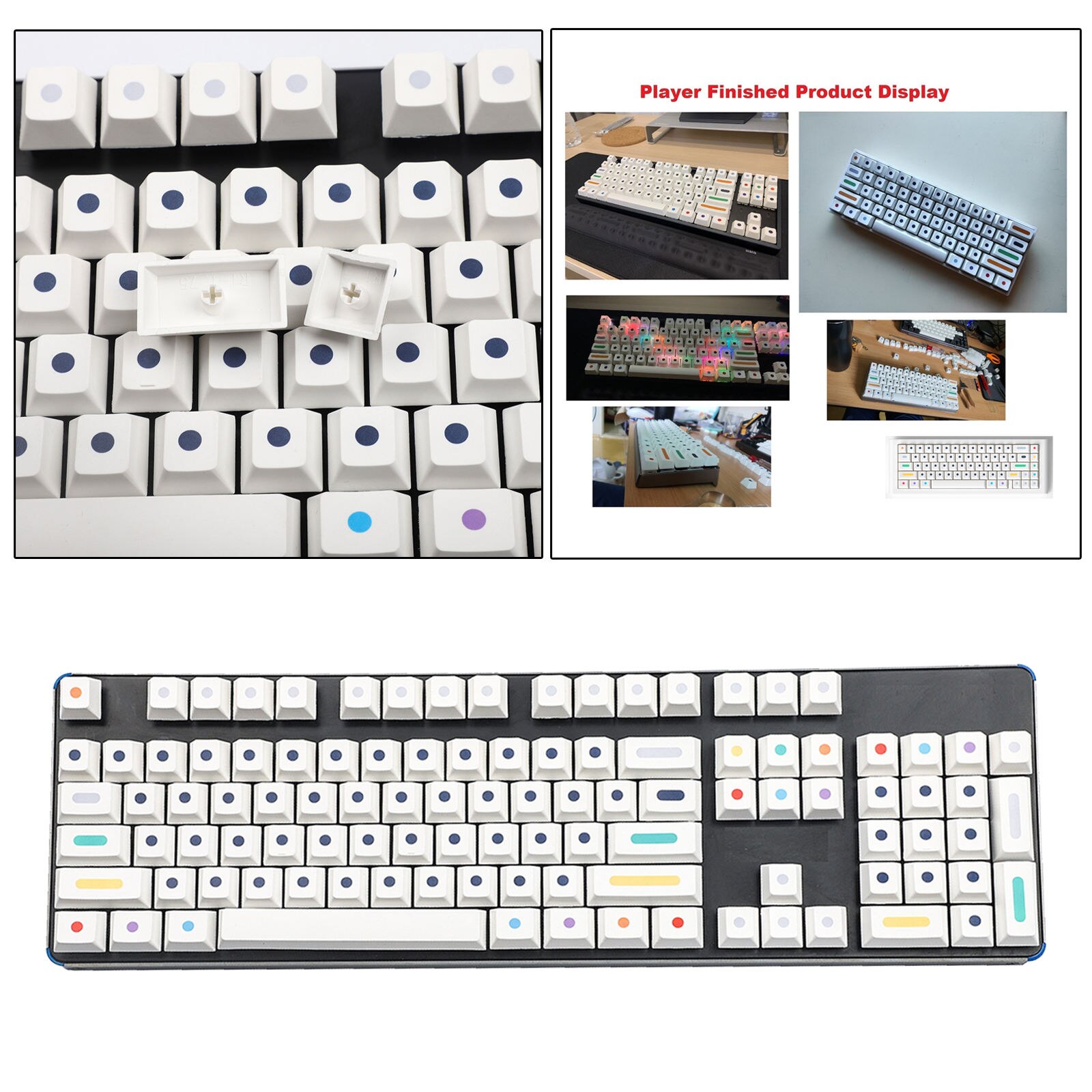 108 Keycaps Wit Dot Mechanische Toetsenbord Keycaps Pbt Dye Sublimatie Ansi Layout Diy Keyboard Keycaps Voor Cherry Mx