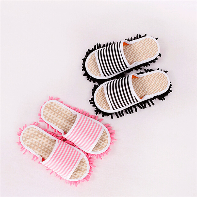 1 par de zapatillas de suelo para limpieza de pies, zapatillas mopa para casa perezosa, chanclas para el hogar, herramientas de limpieza