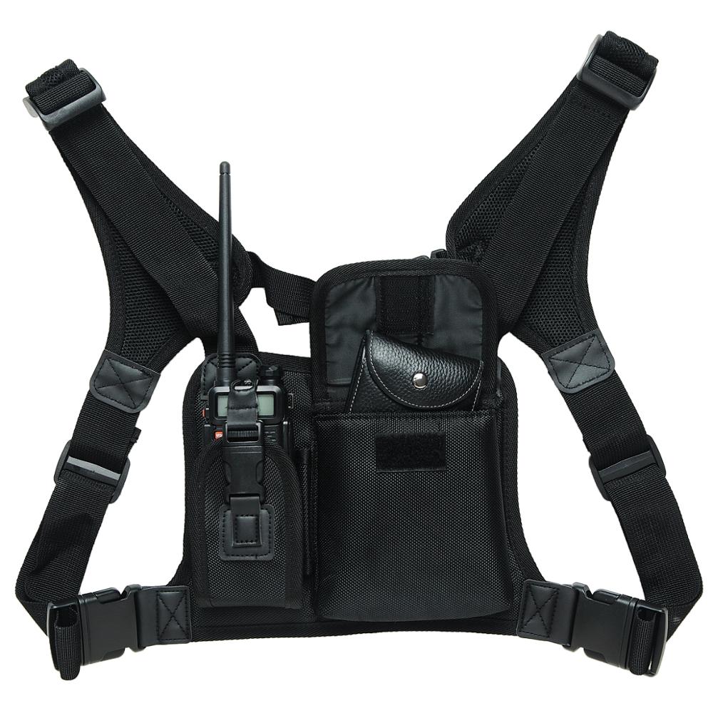 ABBREE Cablaggio Davanti al petto Pacchetto Del Sacchetto Del Sacchetto della custodia per Armi trasportare Borsa per Baofeng UV-5R UV-82 UV-9R Più BF-888S TYT Motorola Walkie talkie