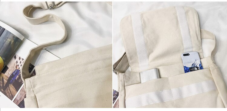 Stor kapacitet japansk lærred kvinder skuldertaske bomuldsklud enkelt tasker unisex cross body taske kvinders messenger tasker