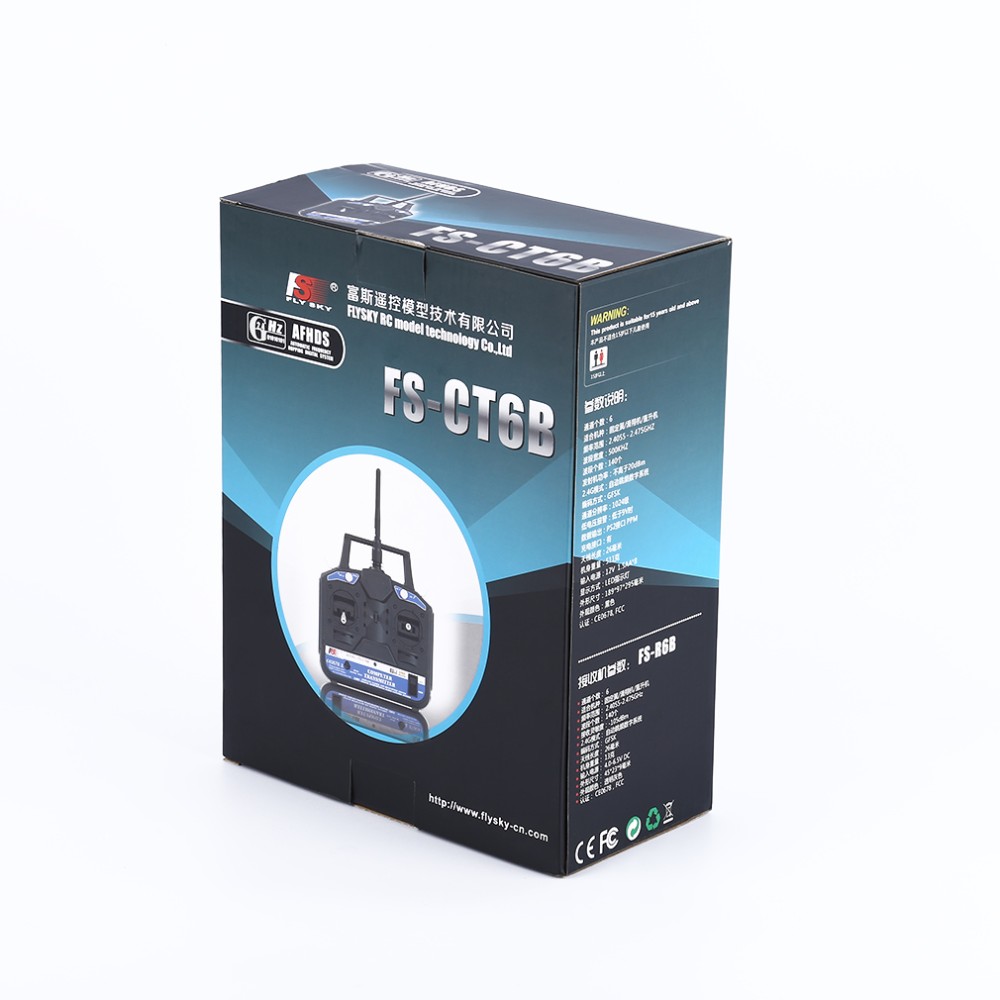 FlySky FS-CT6B FS CT6B 2.4G 6CH Radio Set Systeem (TX FS-CT6B + RX FS-R6B) RC 6CH Zender + 6CH Ontvanger w/Kleur Doos