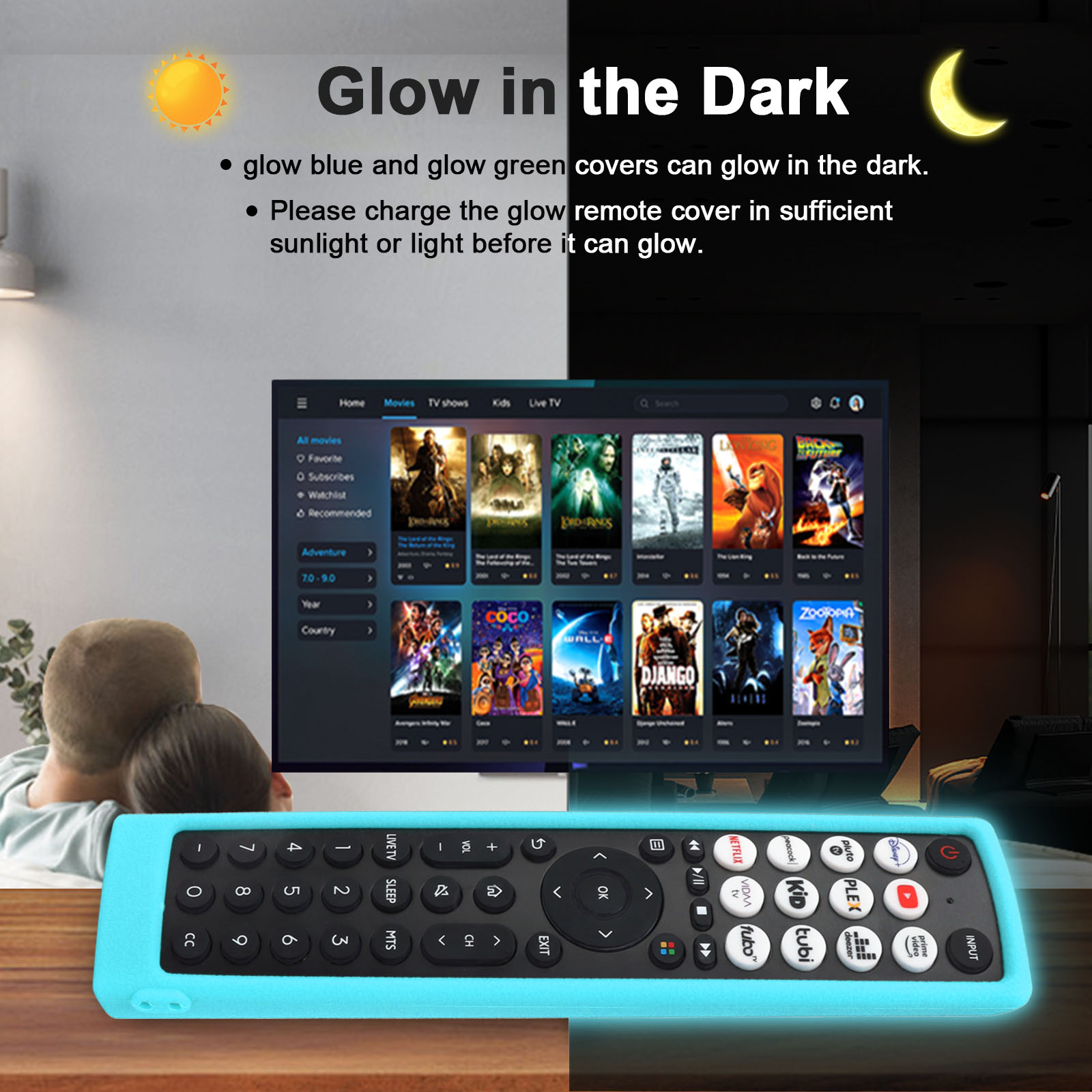 Silikonowe etui pasujące do pilota Hisense Smart Vidaa TV EN2J36H EN2F36H EN2D36H ERF2N36H Pokrowiec ochronny antypoślizgowy ﻿: Light Blue