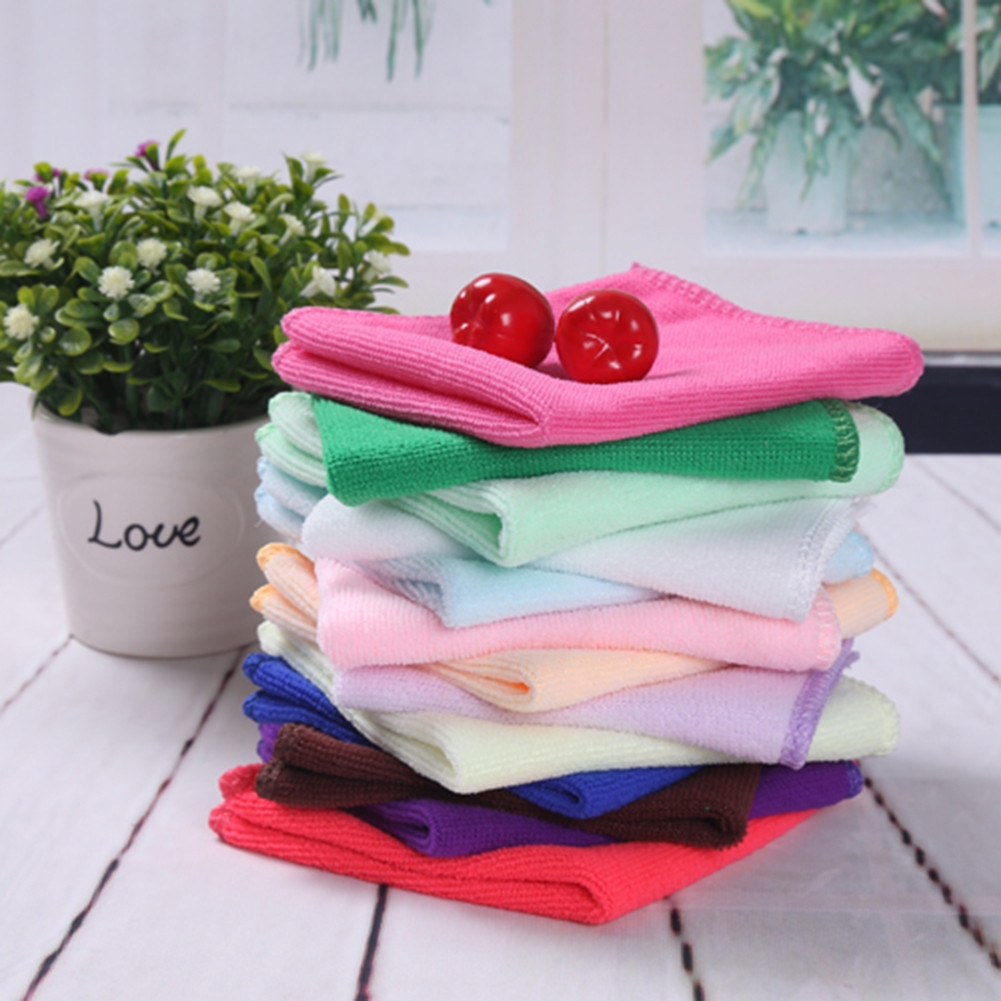 Willekeurige Kleur Gemengde Kleur 25*25 Microfiber Handdoek 30*70 Car Cleaning Handdoek Dagelijks Microvezel Reinigingsdoekje