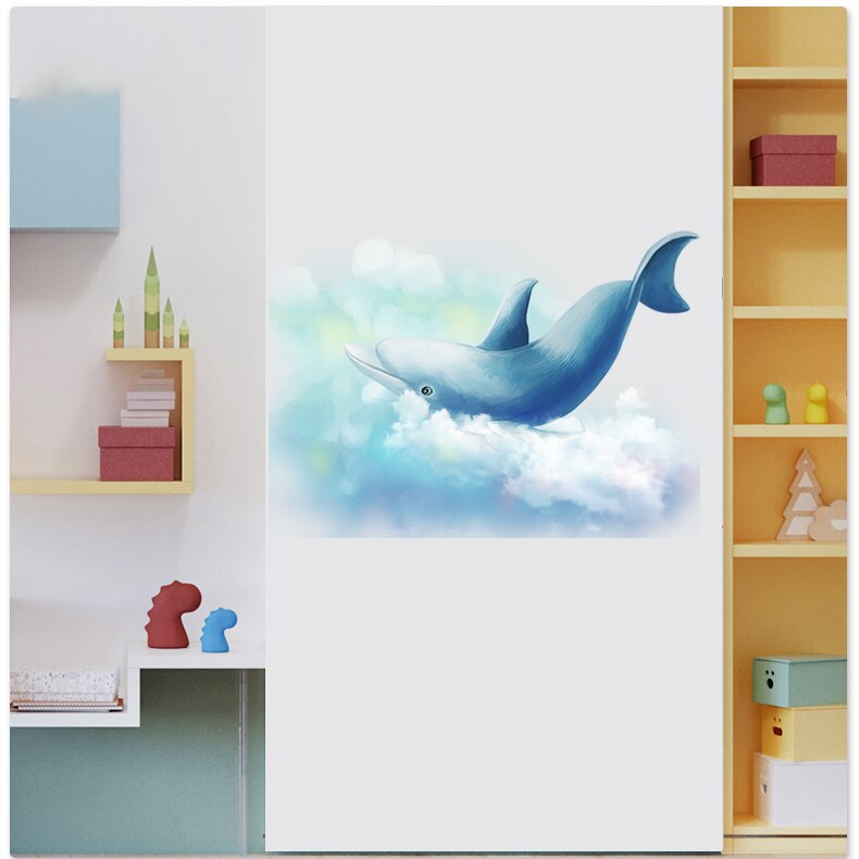 Drei Ratels QC378 Gemalt Wal Zauberstab aufkleber für Schlecht Kindergarten dekoration decals