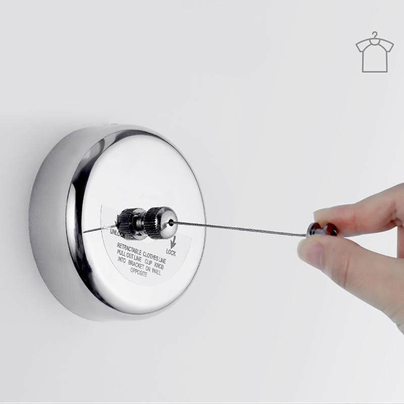 Wall Mount Clothesline Folding 304 Stainless Steel Clothes Horse Extendable Laundry Hanger Retractable Drying Rack Clothes Rope