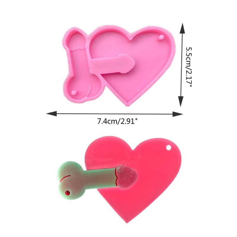 D0LC DIY Love Brother Combination Mold Mirror Silicone Mold Keychain Pendant Jewelry Crafting Mould for Valentine&#39;s Day