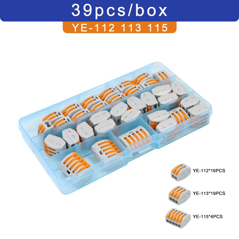 Electrical wiring terminals set cage spring universal fast terminal household connectors for connection push-in terminal block: 39H