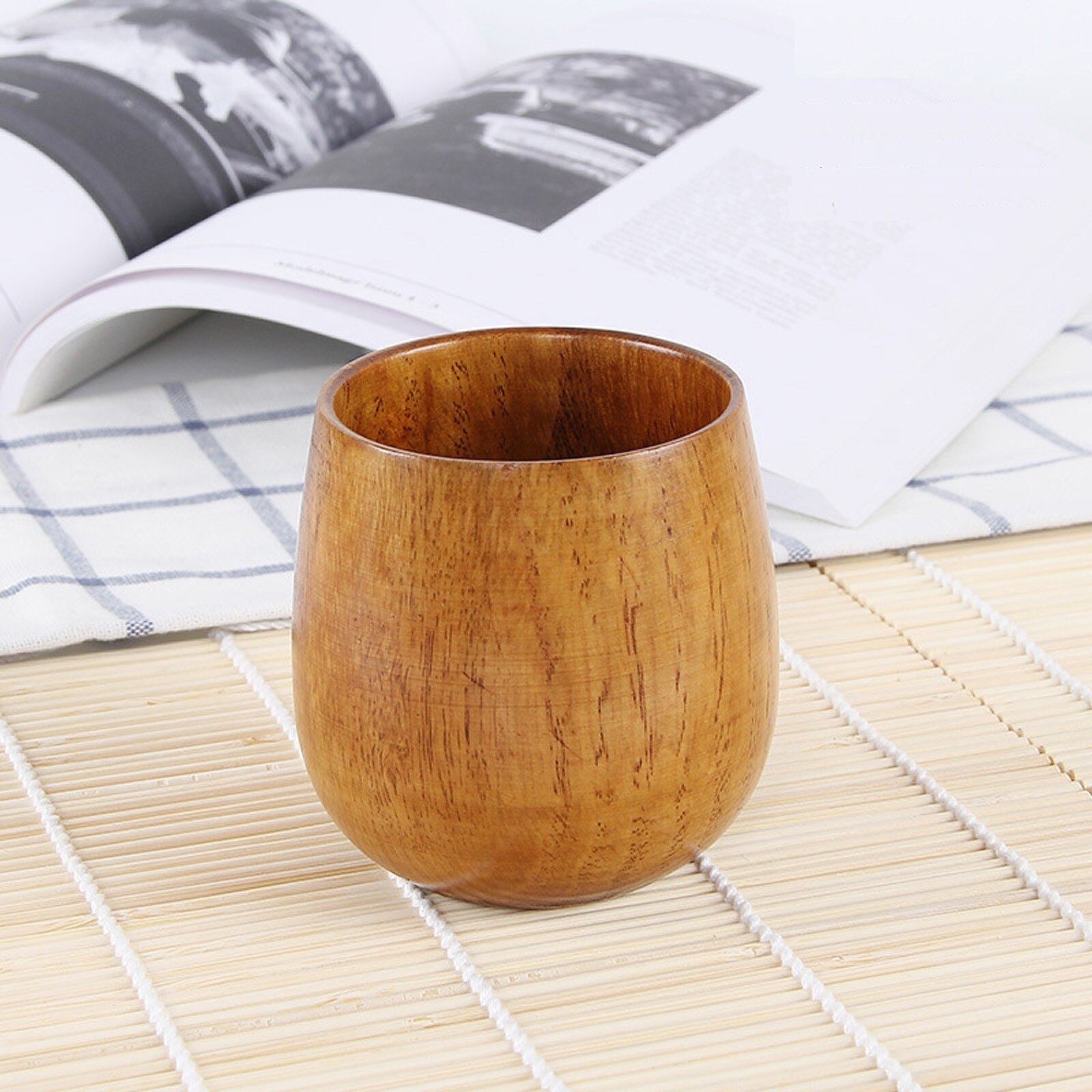 Vasos grandes de madera para el vientre hechos a mano, tazas de madera Natural para Cerveza, Té, café, leche, agua, Bar de cocina, vasos,: A