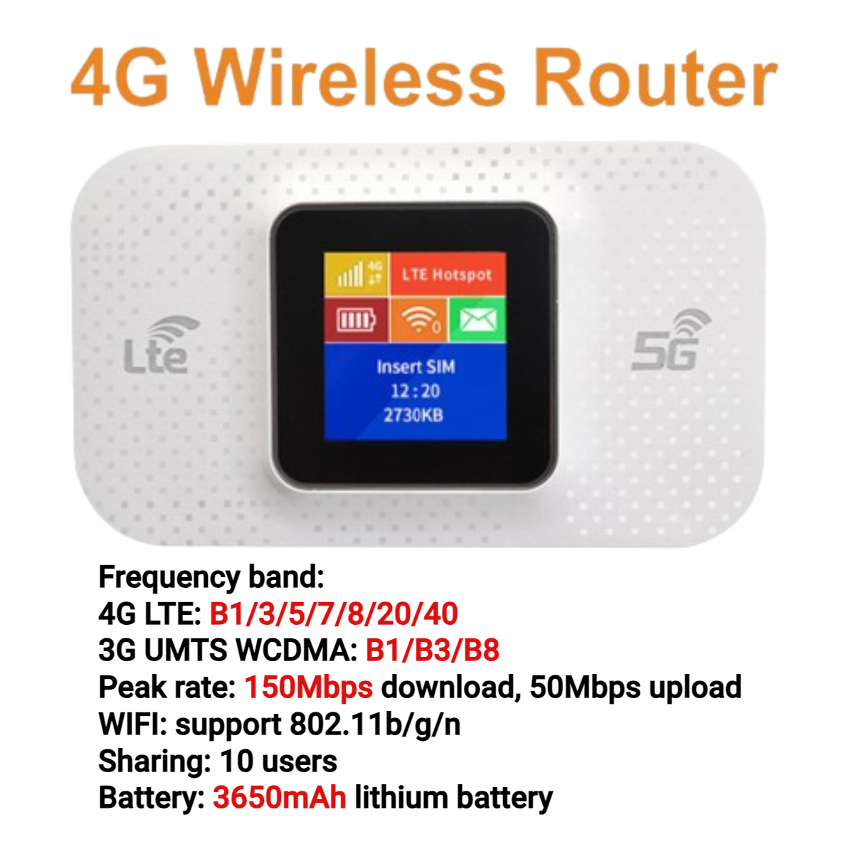 4G LTE Router 150Mbps przenośny wzmacniacz sygnału WiFi 3650mAh odblokowany kieszonkowy Router bezprzewodowy z gniazdo karty Sim zewnętrznym mobilnym hotspotem: green