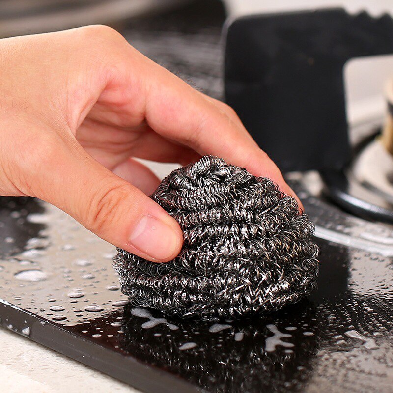 6 pcs/set Bathroom Stainless Steel Sponges More Scrubbing Scouring Pad Kitchens Steel Wool Scrubber