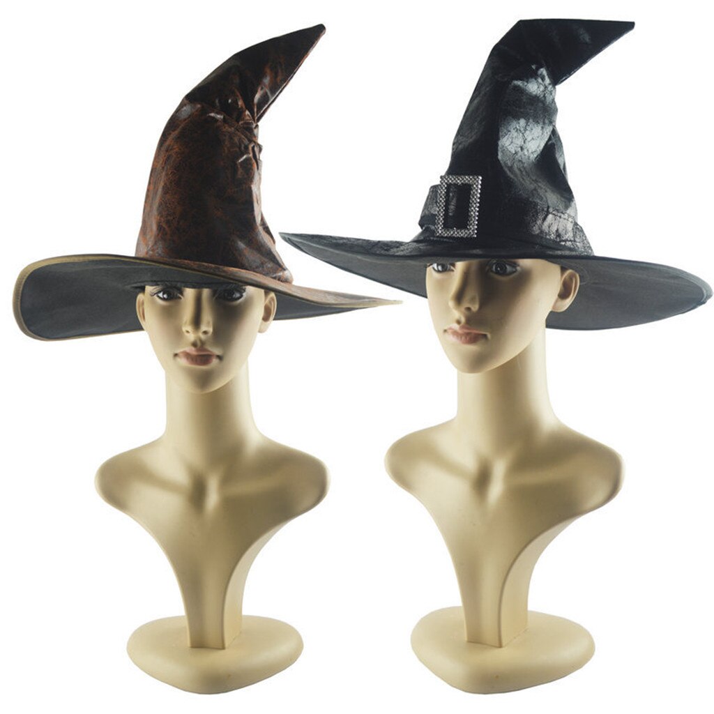 Zwarte Heks Hoeden Vrouwen Grote Ruches Hoed Maskerade Tovenaarshoed Party Hoeden Cosplay Halloween Party Fancy Dress Decor Drama Top hoed