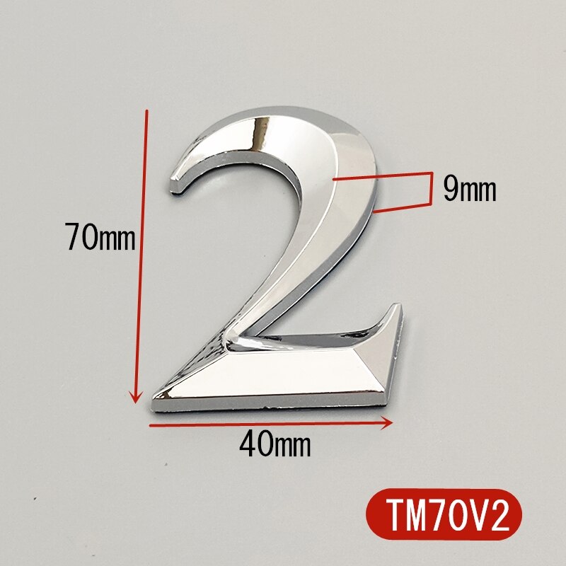 7CM Self Adhesive 3D Number Stickers Room House Number Plate Sign for Home Apartment Cabinet Table Mailbox Outdoor Door Numbers: 2