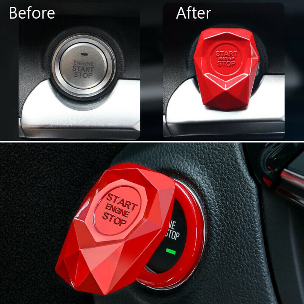 One-click Start Button Decoration Cover Ignition Switch Protection Cover Sports Car Interior Stickers Modified Start Decoration