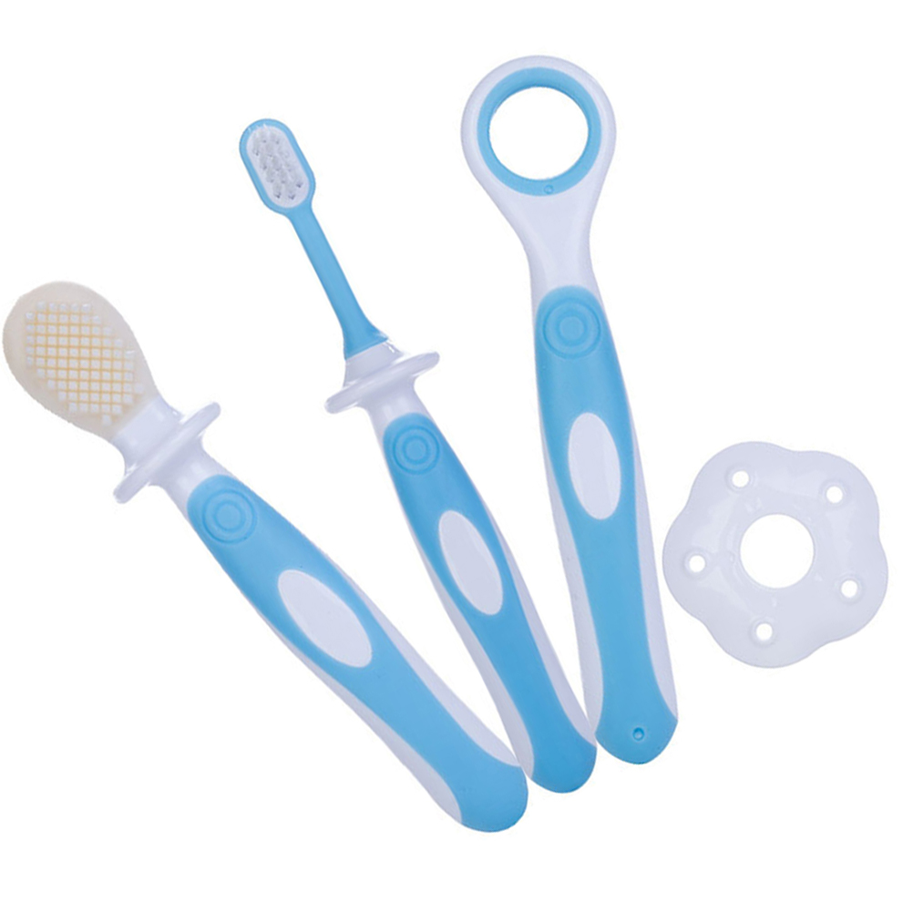 Child Toothbrush Ultrafine Baby Tooth Brush Health for Baby Toothbrush Infant Oral Hygiene Combo Oral Care Kit(Blue)