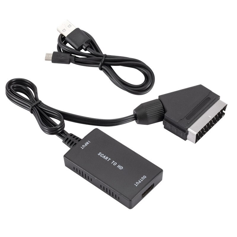 1Pc Hd 1080P Scart Naar Hdmi-Compatibel Kabels Converter Adapter Voor Video Audio Converter Met Usb Kabel voor Hdtv Dvd Adapter
