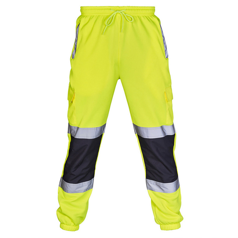 Ropa de trabajo informal de otoño para hombre, pantalones con banda en el tobillo con rayas reflectantes, novedad de 2023