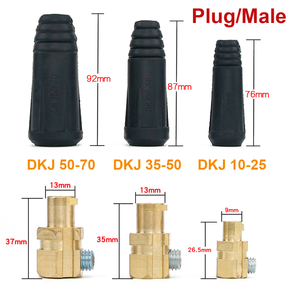 DKJ 10-25 35-50 50-70 conector de Cable máquina de soldadura europea conector de Cable macho hembra de ajuste rápido adaptador de enchufe