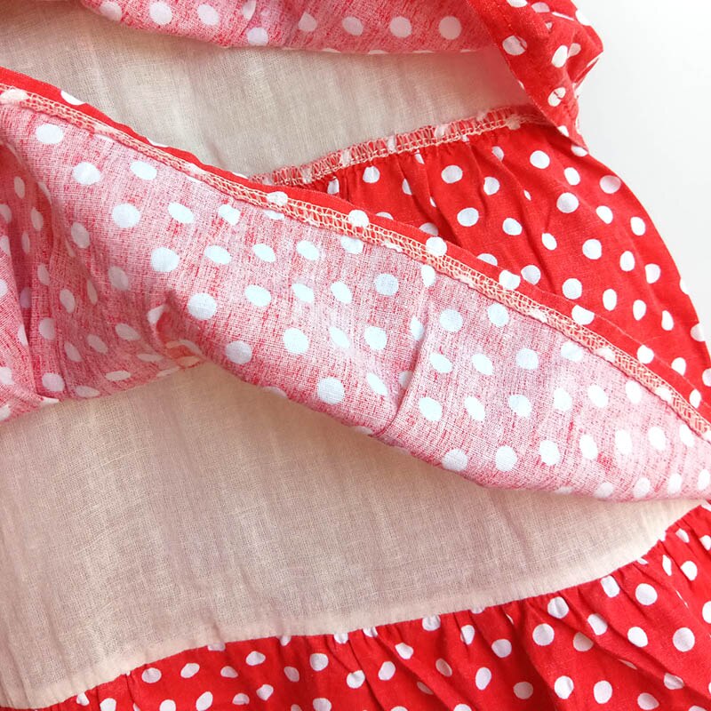 Abito estivo per bambina abito in cotone con scollo a v a pois New Fashion Kids Birthday Party Cake Dress abito da spiaggia per 2-7 anni