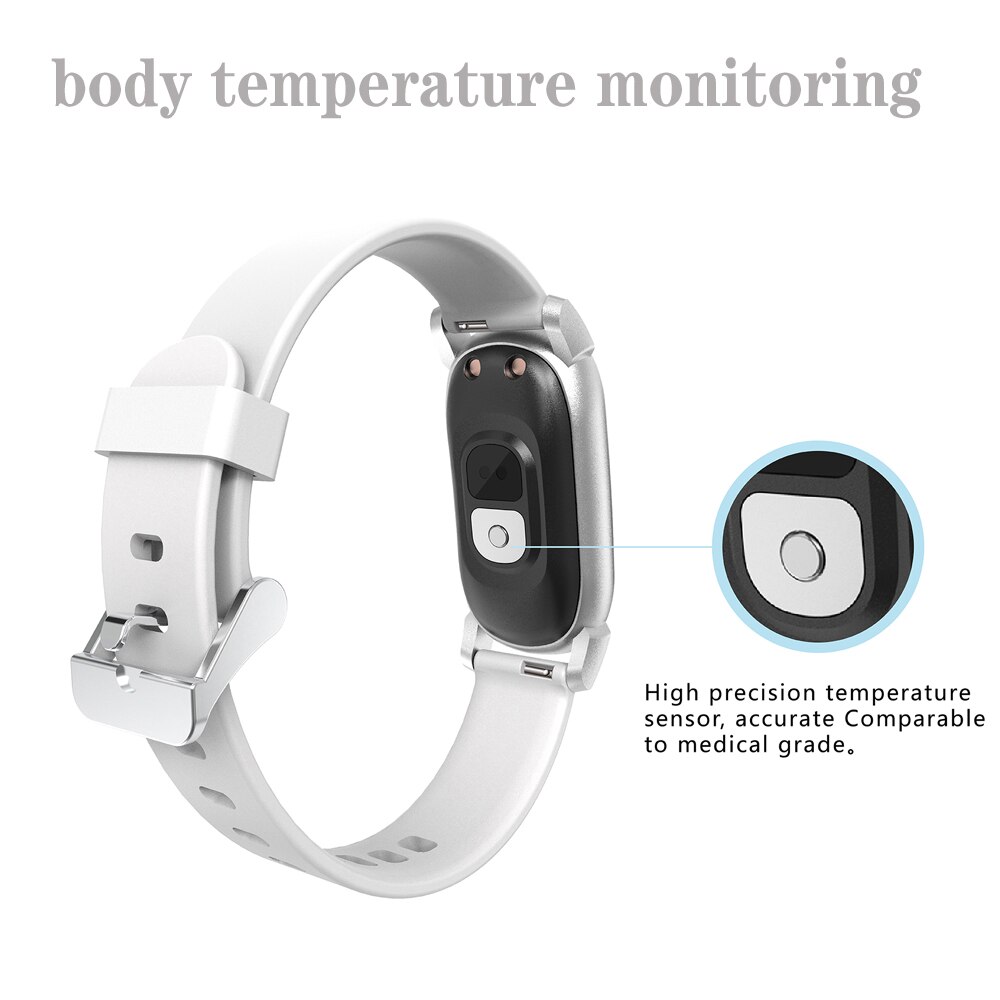 YD8 Fitness Armband Temperatuur Meting Smart Watch Mannen Reloj Montre Femme Armbandjes Akilli Bileklik Hartslagmeter