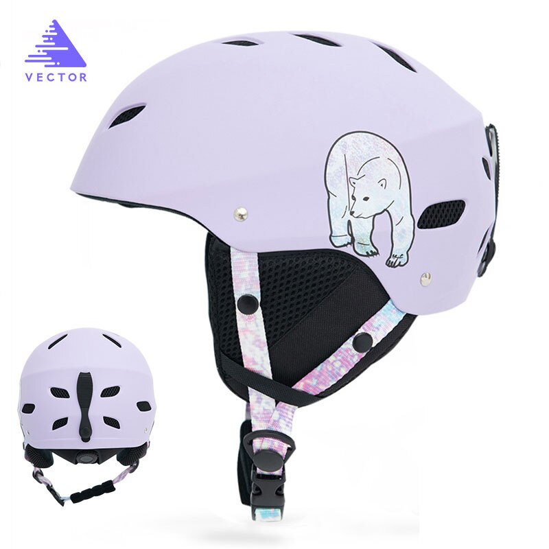 Mannen Vrouwen Ski Helm Skiën Sneeuw Veiligheid Skateboard Snowboard Helm Verstelbare Beschermende Outdoor Schaatsen Sport Helm M L Maat: Purple / L(57-61cm)