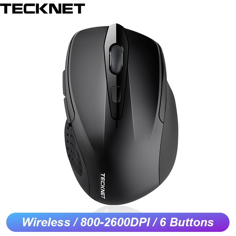 TeckNet bezprzewodowa mysz optyczna komputerowa mysz Bluetooth 2600DPI 2.4G bezprzewodowa mysz Bluetooth ergonomiczne myszy do laptopa/tabletu