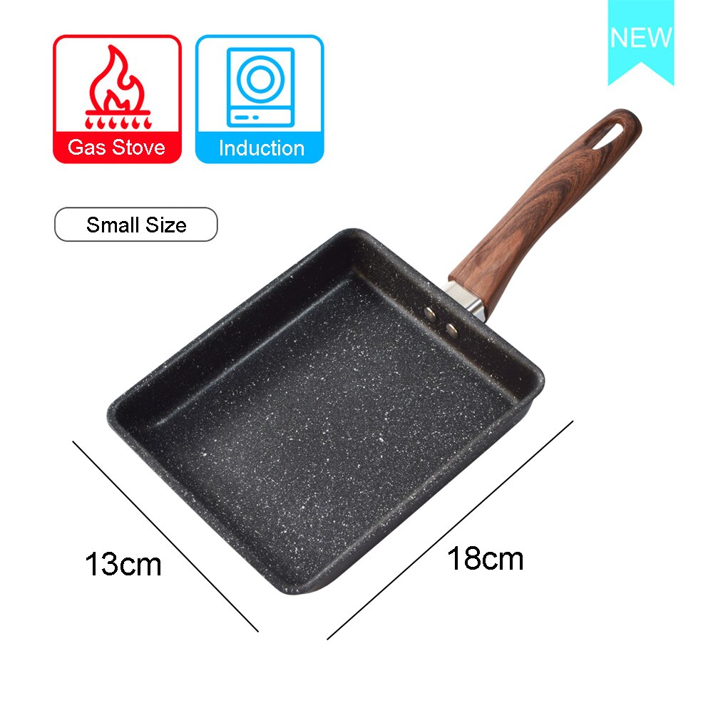Poêle à Œufs Rectangulaire et Antiadhésive pour Omelette Japonaise, avec Poignée Anti-brûlure, pour Tamagoyaki, Compatible avec la Cuisinière et la Plaque de Cuisson à Induction: Small Size